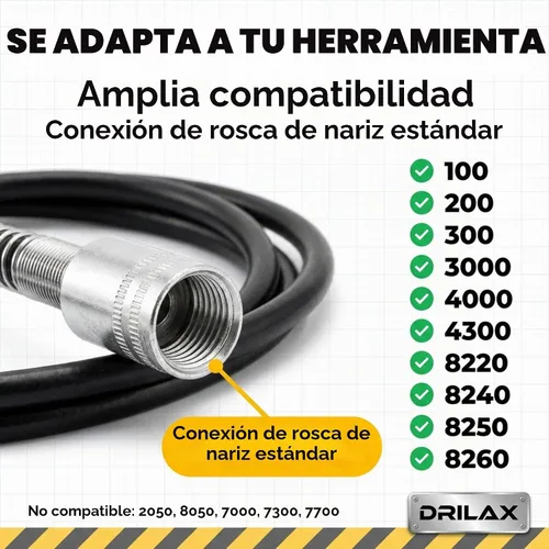 Vista 3 de Accesorio para herramienta giratoria de eje flexible de 42 pulgadas, compatible con modelos Dremel Flex Shaft 100, 200, 300, 3000, 4000, 4300, 8220