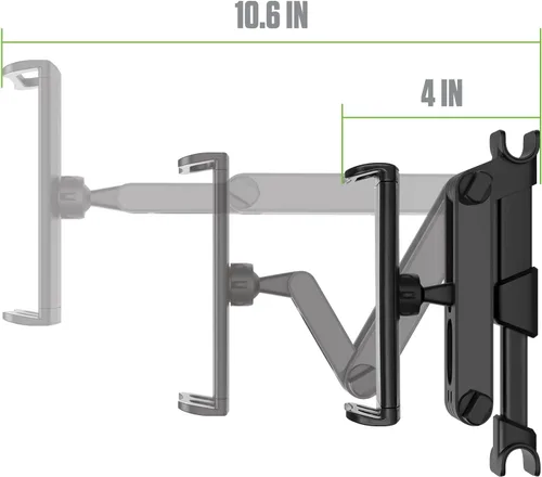 Vista 4 de Cellet Soporte universal para reposacabezas de coche para tabletas y teléfonos, soporte giratorio de 360° para tableta con brazo extensible