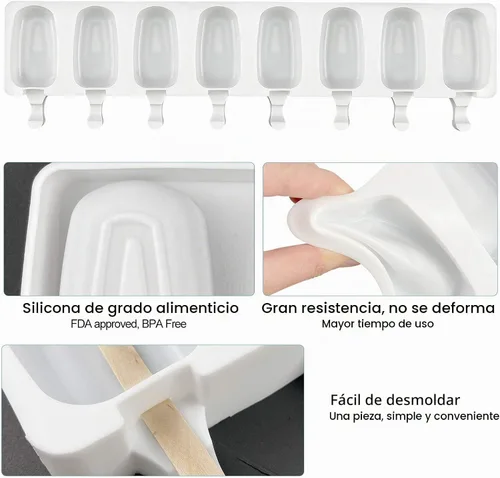 Vista 3 de Molde de silicona reutilizable de grado alimenticio para helados congelados, dulces, postres, moldes para tartas de helado, moldes de chocolate 3D 1
