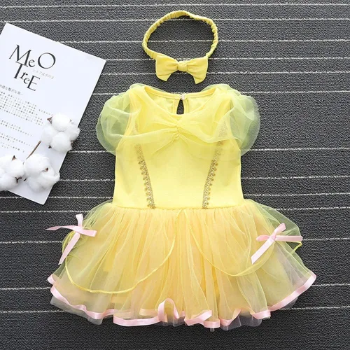 Vista 3 de Disfraces de princesa para bebé, disfraz de cumpleaños, vestido tutú con diadema para Halloween, Navidad, fiestas