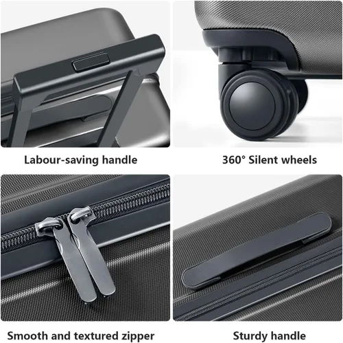 Vista 7 de AnyZip Maletas de equipaje con ruedas giratorias PC+ABS Hardshell TSA Lock, gris oscuro