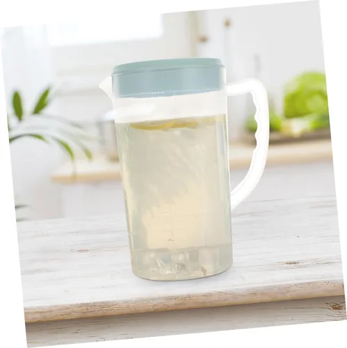 Vista 6 de Recipiente transparente grande de plástico dispensador de leche, jarra de té de 87.9 fl oz para nevera, jarra de agua fría, tetera de café, tetera