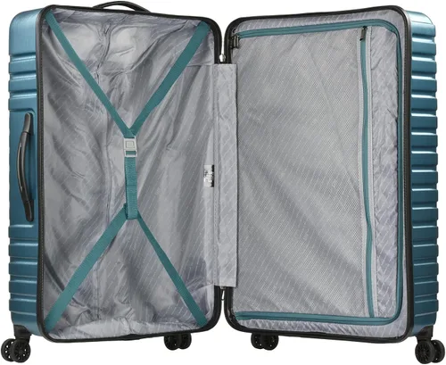 Vista 4 de U.S. Traveler Boren - Maleta de viaje de policarbonato resistente con 8 ruedas giratorias, asa de aluminio