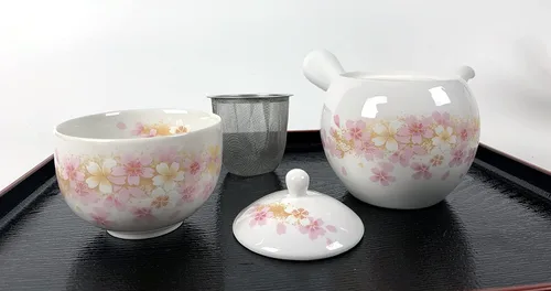Vista 7 de JapanBargain 4701, juego de té japonés de porcelana para adultos, té chino asiático oriental estilo china, flor de cerezo, hecho en Japón (Sakura)