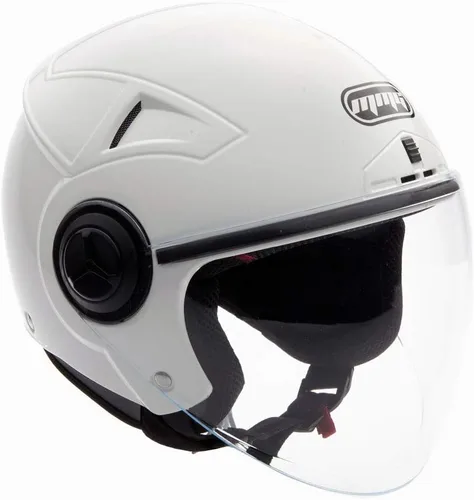Vista 9 de Casco con cara descubierta para motocicleta Scooter, con visor DOT práctico que se puede levantar, M, Negro mate