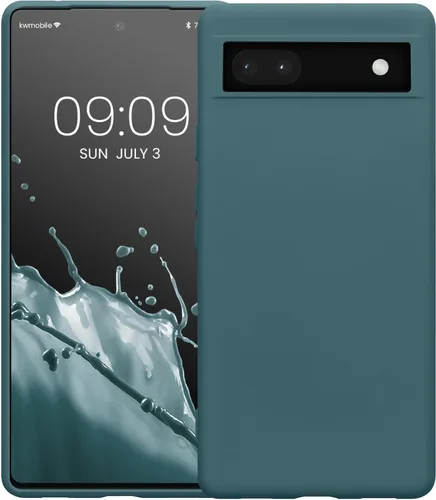 Vista 5 de kwmobile Funda compatible con Google Pixel 6a - Funda protectora delgada de silicona TPU - Arctic Night
