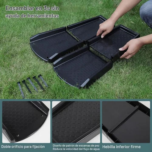 Vista 4 de plusgutter Protector de Salpicaduras de Cantón y Bajante, Extensiones de Bajada de Cantón para Drenaje de Agua, Protectores de Salpicaduras