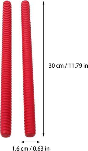 Vista 4 de Juego de palos de ritmo de madera, 2 unidades, instrumentos de percusión de madera (rojo)