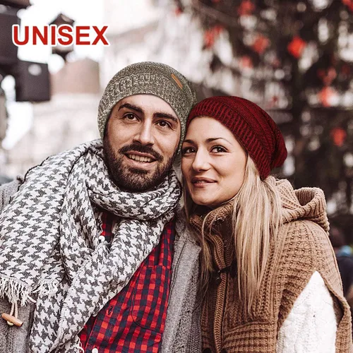 Vista 6 de Omechy. - Gorro de punto para hombre de invierno, gorro cálido.