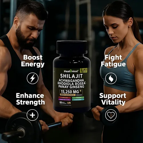 Vista 2 de Shilajit Cápsulas para hombres 8 en 1 Suplemento de hierbas potenciador de energía para adultos fórmula natural con Ashwagandha, Rhodiola Rosea