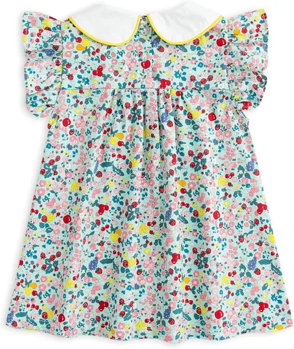 Vista 2 de Simplee kids Vestido azul claro para niñas Vestido de verano para niñas Vestido floral para niños pequeños Vestido de bebé azul