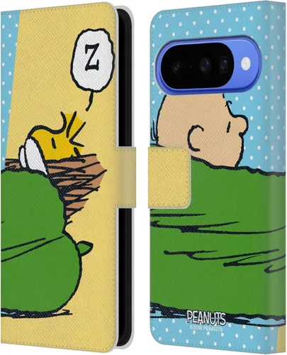 Vista 7 de Head Case Designs Officially Licensed Peanuts Charlie & Woodstock Nap Halfs and Laughs Leather Wallet Case Compatible with Google Pixel 8