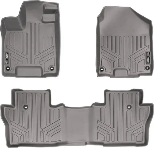 Vista 36 de SMARTLINER Juego de alfombrillas de piso de ajuste personalizado de 3 filas para Honda Pilot 2009-2015