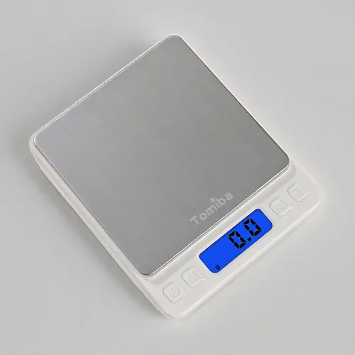 Vista 3 de Báscula de bolsillo táctil digital de 105.82 oz, resolución de 0.01 oz, 2 pilas AAA incluidas