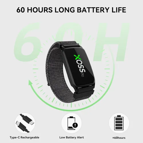 Vista 4 de XOSS BBP Heart Rate Monitor Armband with Bluetooth5.0 & ANT+, IPX68 Waterproof & Rechargeable 60Hour Battery Life Monitor Watch for Exercise
