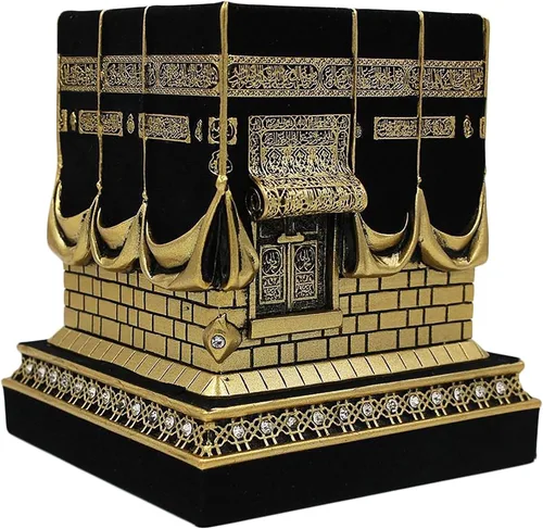 Vista 9 de Inicio Decoración de mesa Kaba Réplica Modelo Showpiece Bookend Eid Gift (grande, dorado)