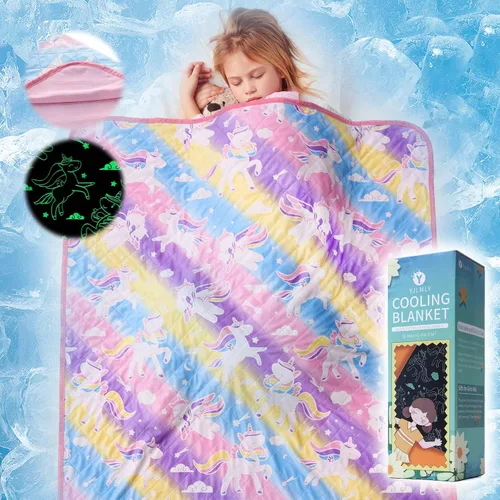 Vista 11 de Manta de unicornio que brilla en la oscuridad para niñas, regalos de unicornios, juguetes para niñas, manta suave para edades de 2, 3, 4, 5, 6, 7