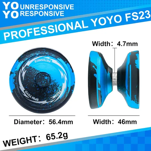 Vista 5 de FETESNICE Yoyo FS23 Yoyo profesional sensible para niños de 8 a 12 años, yoyo que no responde para adultos, truco de metal de doble función