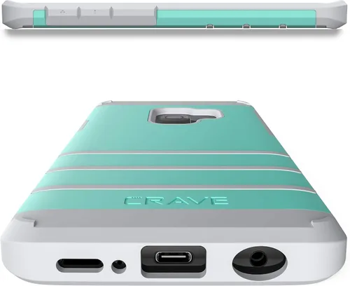 Vista 7 de Crave S9 Caso, Strong Guard Protection Series Funda para Samsung Galaxy S9 - Menta/Gris