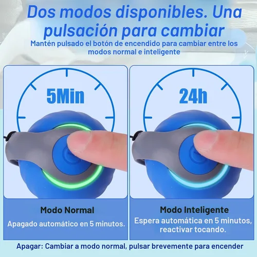 Vista 3 de BABORUI Pelota de juguete interactiva para gatos - Juguetes interactivos automáticos para gatos de interior con 3 colas, 2 velocidades recargables