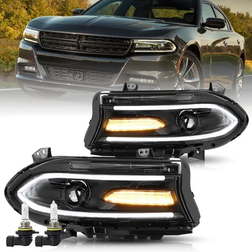 Vista 11 de Conjunto de faros halógenos Bingbingmotor para Dodge Charger 2015-2023