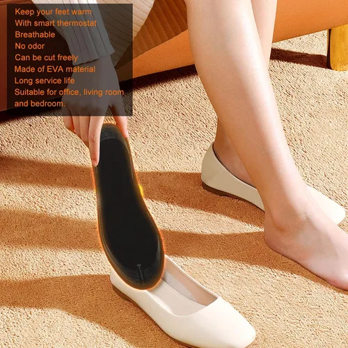Vista 4 de 1 par de plantillas eléctricas con calefacción, carga USB, plantilla de zapatos calentada que mantiene el calor ligero, EVA recargable, plantillas