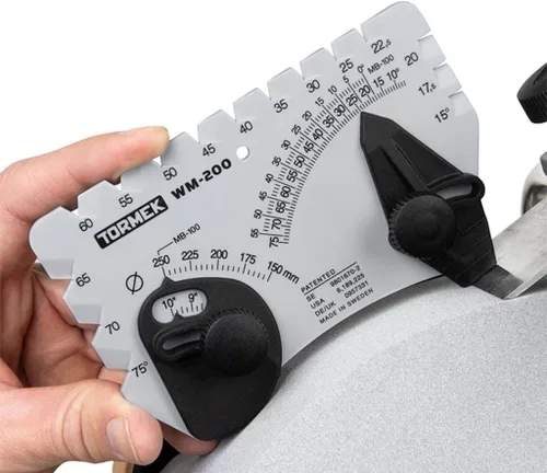 Vista 2 de Ajustador de ángulos para sistema de afilado Tormek WM-200 Angle Master. Establece el ángulo perfecto para afilar cuchillas. Funciona en sistemas