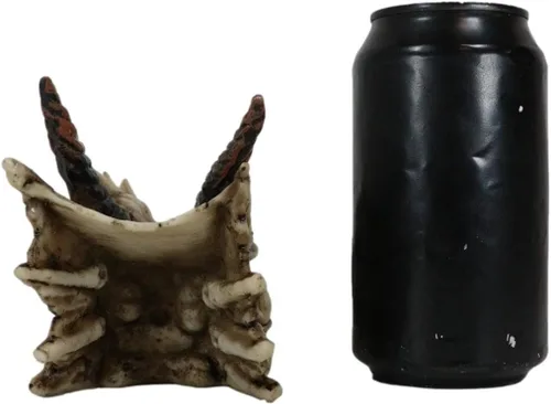 Vista 7 de Ebros Gift Estatuilla de quemador de incienso con cabeza de dragón fósil antiguo rogón gótico medieval Esqueleto Esqueleto Escultura macabra Oso