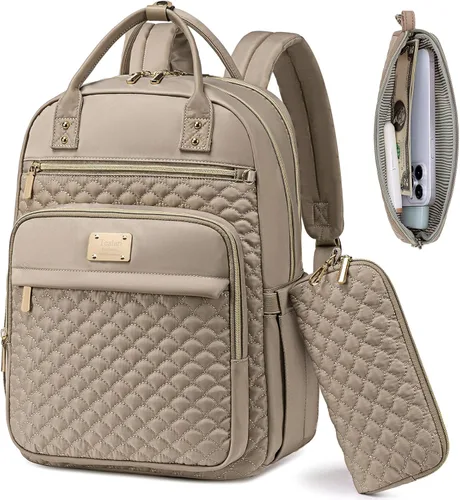 Vista 11 de Mochila Tealari para laptop para mujeres, mochila para laptop de 15.6 pulgadas para el trabajo, mochila de viaje impermeable, mochila universitaria