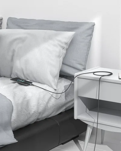 Vista 7 de Cable USB C a USB C de 20 pies (solo carga), cable de carga tipo C extra largo de 20 pies, cable de alimentación de carga rápida trenzado de nailon