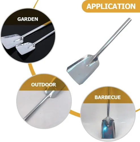 Vista 9 de Operitacx Pala para chimenea con mango largo de 15.74 pulgadas, para cenizas, para cenizas, herramienta de cocina ligera