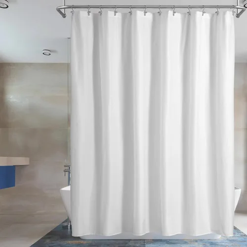 Vista 15 de Barossa Design - Cortina de ducha de tela impermeable para cabina de microfibra de calidad hotelera, 32" de ancho x 72" de alto, lavable a máquina