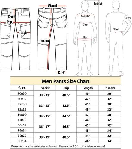 Vista 7 de CARWORNIC Gear - Pantalones tácticos tipo cargo para hombre, Waterpoof, ligeros, Rip Stop EDC