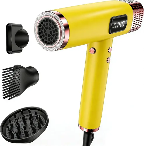Vista 11 de MESCOMB Secador de pelo de viaje con difusor, 1875 W de doble voltaje iónico, secado rápido y control de encrespamiento para cabello grueso/rizado