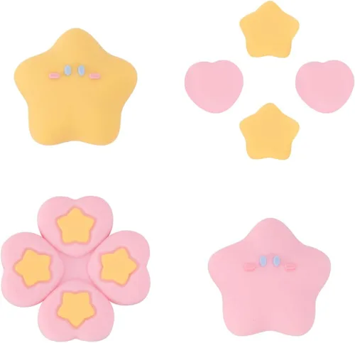 Vista 8 de Cute Switch 2 D-Pad Button Caps Silicone Thumb Grips Set, ABXY Key Buttons Sticker Joystick Cover Caps for Switch 2 (2025) - Brown and Cream White