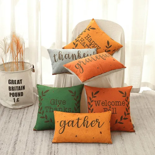 Vista 3 de TRENDIN PL686TR - Funda de almohada de bienvenida de otoño de 18 x 18 pulgadas, con refranes naranjas de granja para decoración de otoño, funda