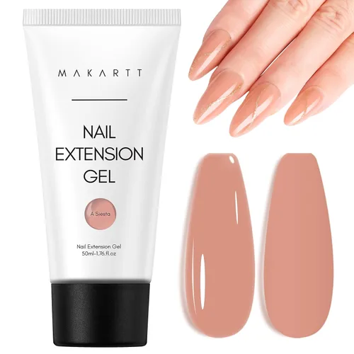 Vista 11 de Makartt Gel de uñas de poligel 50ml, gel constructor para uñas sin hema, rosa y marrón, fortalecedor multifuncional para extensión de uñas, gel duro