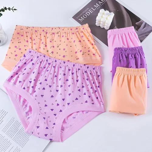 Vista 5 de Ropa interior transpirable para mujer, bragas de cintura alta, bragas suaves y elásticas, paquete de 5