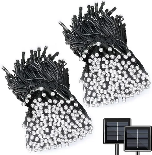 Vista 13 de Luces de Cadena Solares Luces de Navidad Solares 200 LED 72 Pies 8 Modos Luces de Cadena para Exteriores Impermeables para Jardín Fiesta Patio Hogar