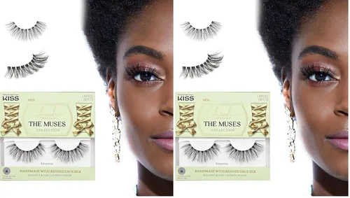 Vista 16 de KISS - Pestañas postizas de la colección Lash Couture The Muses, “Duquesa”, 16mm, negras, onduladas, hechas a mano, seda sintética refinada, banda