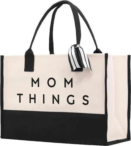Vista 9 de VANESSA ROSELLA Bolsa de lona de algodón Nueva mamá regalo mejor mamá nunca bolsa perro mamá tote compras