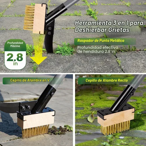 Vista 2 de Walensee Herramienta de cepillo para quitar musgo y desbrozadora de grietas