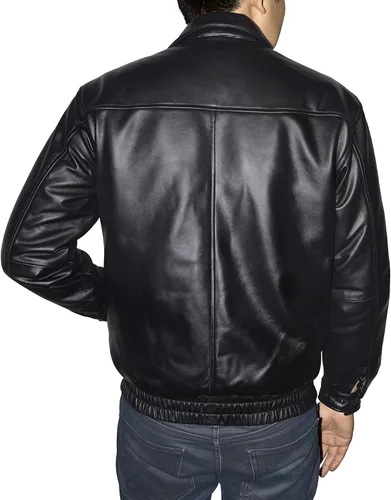 Vista 2 de Victory Outfitters Men's Genuine Leather Classic Bomber Jacket Mens Leather coat with Zip Out Liner