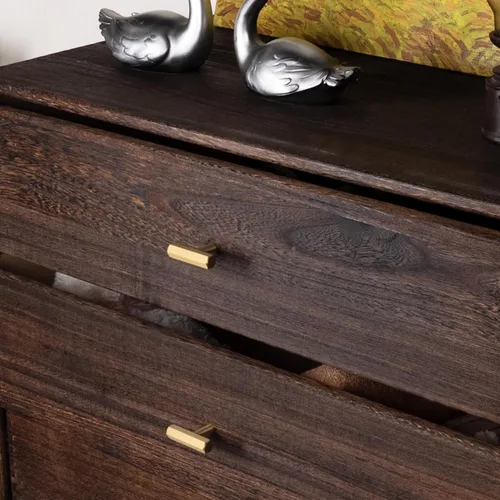 Vista 7 de QOGRISUN Paquete de 5 perillas de latón macizo para cajones hexagonales, manijas de un solo agujero, adecuadas para herrajes de cocina, baño, cómoda