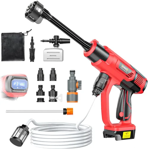 Vista 10 de DIYtoolifz Herramienta de limpieza compatible con batería DeWalt de 20 V, 2.2 libras, con manguera de 16.4 pies y boquilla 6 en 1 + accesorio