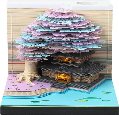 Vista 15 de Bloc de notas 3D, 217 hojas de papel creativo tallado panda arte 3D Notas adhesivas DIY Notes, decoración de escritorio, regalo
