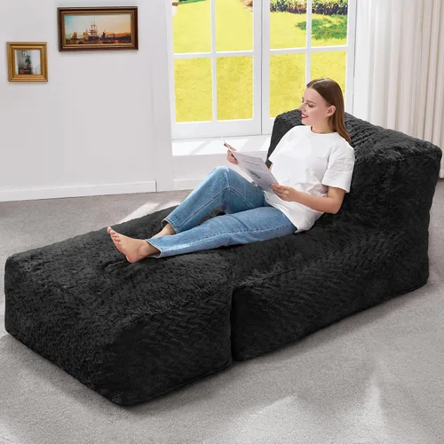Vista 16 de Hobestluk Puf con espuma viscoelástica, tela de piel sintética ultrasuave, diseño ergonómico, puf pequeño, para sala de estar, dormitorio, sala