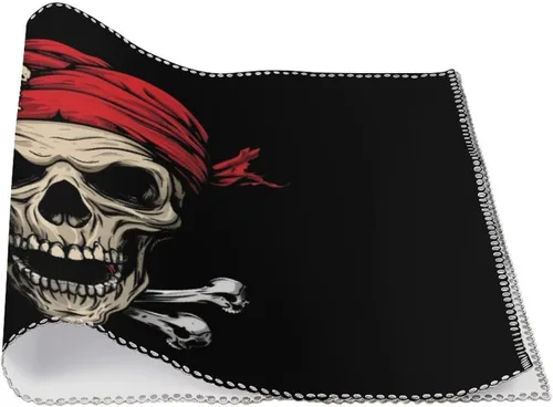Vista 3 de Jolly Roger Piratees Skull Placemats Set of 6 Resistant Table Mats Washable Place Mats for Dinner Party Table Decoration