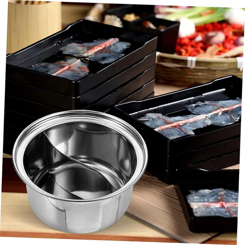 Vista 7 de DOITOOL Olla de sopa pequeña de acero inoxidable compatible con olla de inducción Hotpot Liner