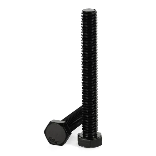 Vista 20 de Pernos de cabeza hexagonal de 1/2-13 x 1, totalmente roscados, perno de acero inoxidable 304 (18-8), acabado negro, cantidad 8